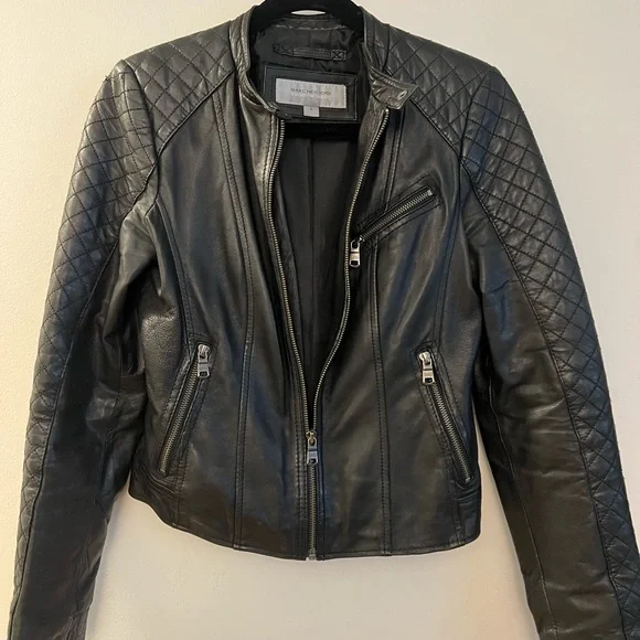 Andrew Marc Black Moto Leather Jacket - Picture 3 of 10